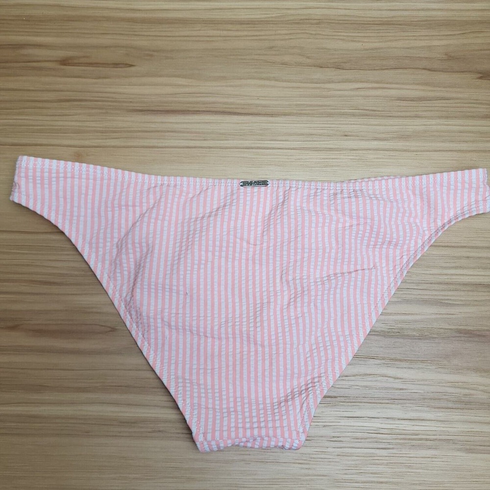 2Chillies Womens Orange White Stiped Swim‎ Bikini Bottom Size 12 - Picture 2 of 9